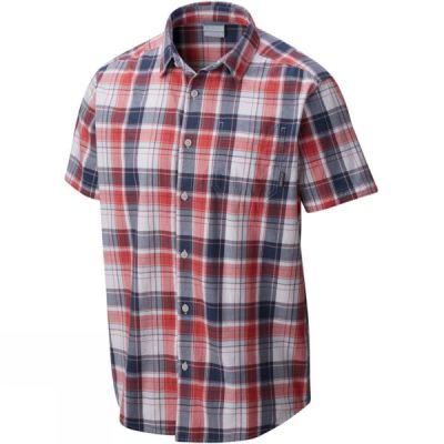 Camisa Columbia Thompson Hill II Yarn Dye Hombre - Rojas / Azules - Chile QMS915643